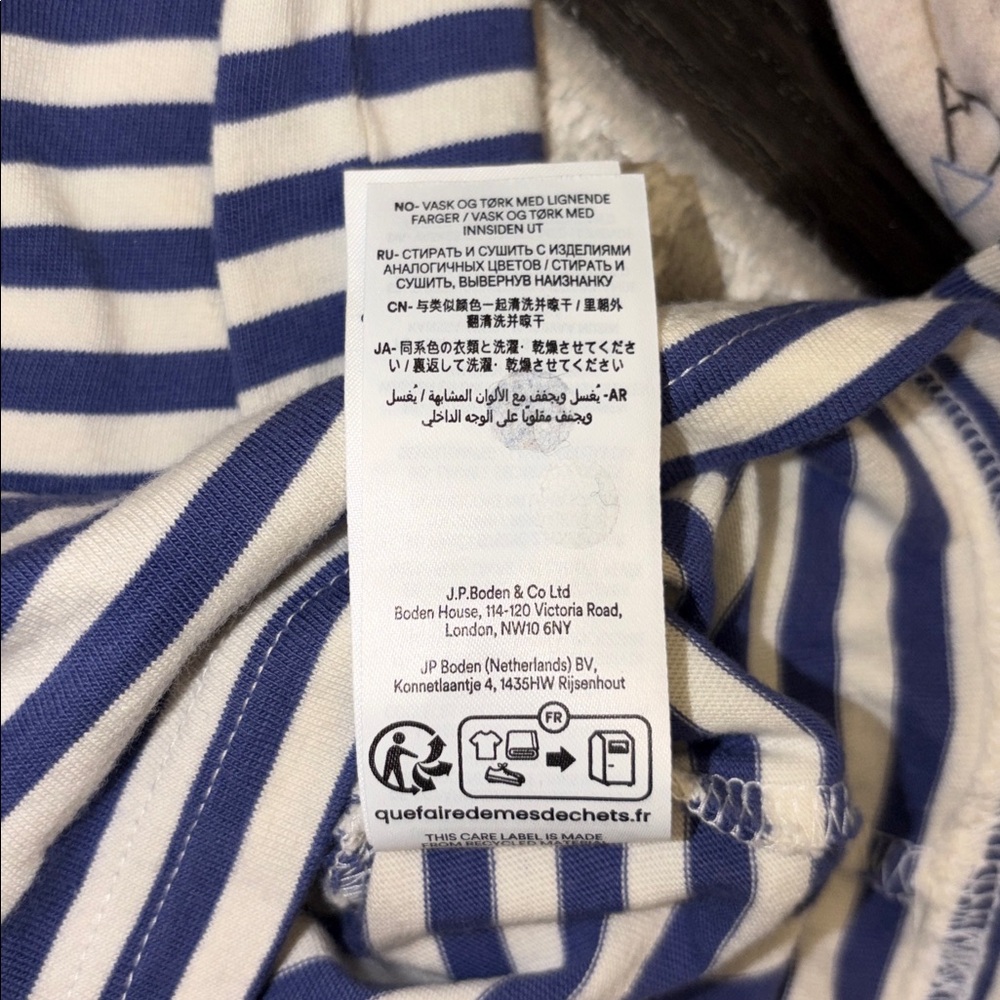 *SALE* ⚡️Mini Boden Navy and White Striped Shirt with Duck Embroidery - Picture 10 of 10
